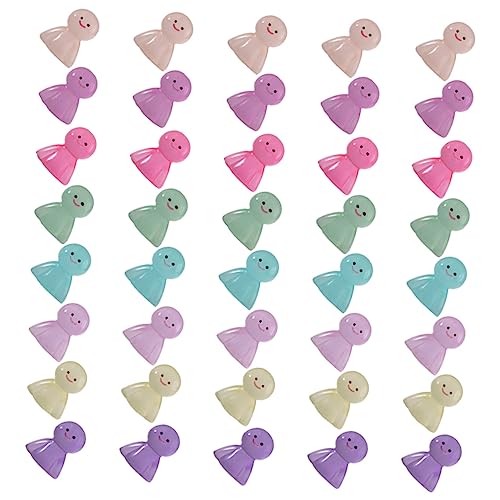 CLISPEED 40 Stück Miniatur Sunny Doll Resin Figuren Leuchtende Kleine DIY Bonsai Deko Nachtlicht Sonnentänzer für Moosgärten Kreative Mikrolandschaft Leichte Harzornamente Zufällige Farbe von CLISPEED