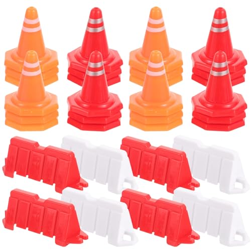 CLISPEED 40 Stück Teiliges Mini verkehrszeichen Spielset für Buntes Straßenwarnschild Leichte und Barrieren Pädagogisches Lernspielzeug für Verkehrserziehung und Rollenspiele von CLISPEED