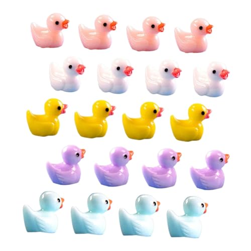 CLISPEED 40 Stück Teiliges Resin Miniatur Enten in Farben Kreative Kleine Figuren für Puppenhaus Garten Aquarium DIY Mikro Landschaft Dekoration Glatte Oberfläche Vielseitig Deko von CLISPEED