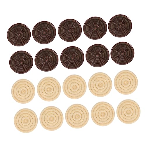 CLISPEED 48 Stück Überprüfte Schachzubehör Prüfer Erwachsene Mini Brettspiel Dame Backgammon Groß Runde Dame Nur Dame-männer Einfaches Holzschach Holz Dame Universeller Holzstein Hölzern von CLISPEED