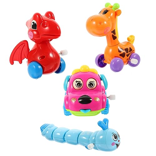 CLISPEED 4Stücke Aufziehspielzeug Tierische Uhrwerkmodelle für Spaß mit Dinosauriern Hunden Giraffen und Sicher und Lehrreich für Kreatives Spiel von CLISPEED