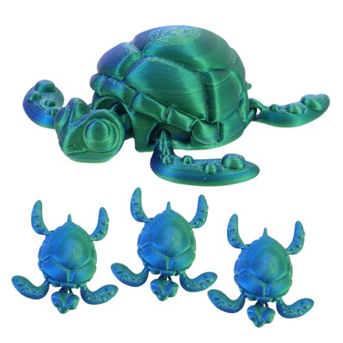 CLISPEED 4stücke Gedruckte Schildkröte Meeresschildkrötenfiguren Schildkrötenfiguren Simuliertes Schildkrötenmodell Flexibles Zappelspielzeug Tiere Dekorative Schildkrötenfigur von CLISPEED