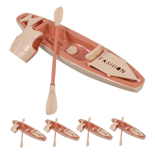 CLISPEED 5 Sätze Miniatur Kajak Modelle mit Paddeln und Rettungswesten Kunststoff Kanu für Dekorative Mini Boote für Puppenhaus Outdoor und Wasseraktivitäten von CLISPEED
