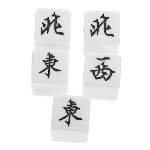 CLISPEED 5 Stück Mahjong Würfel Acryl Windrichtungswürfel mit Ost Süd West Nord Zeichen Praktische Spielwürfel für Brettspiele Partyzubehör und Familienfeiern von CLISPEED