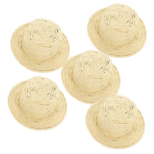 CLISPEED 5 Stück Mini Strohhüte Bastelset mit Mini Zylinderhüten für Puppen DIY Dekorationen Leichte Stabile und Detailreiche Kleine Hüte für Kreative Handwerksprojekte und von CLISPEED