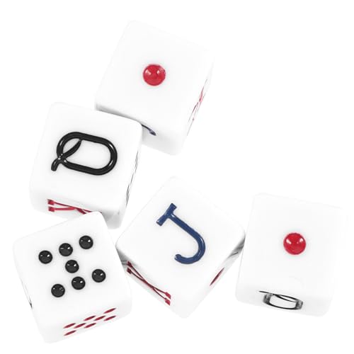 CLISPEED 5 Stück Quadratische Charakterspiel Pokerwürfel Requisiten Liars Dice Prop Dice Props Tragbare Würfel Party Supplies Poker Chips Craps Dice Party Favors Acryl von CLISPEED