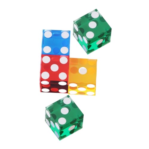CLISPEED 5 Stück Teiliges Acryl Würfel Transparent Rechtwinklig Punktzahl Würfel Spielwürfel für Brettspiele Partys Bar Zubehör Lernspielzeug Zufällige Farbe Zufällige Farbe von CLISPEED