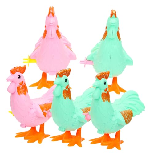 CLISPEED 5 Stück Teiliges Aufziehspielzeug Hahn für Kleinkinder Robustes Kunststoffmaterial Realistische Tierform Fördert Hand Augen koordination Farblich Sortiert Zufällige Farbe von CLISPEED