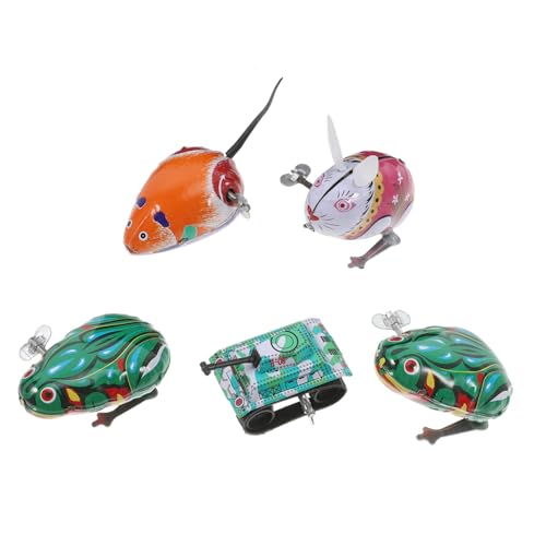 CLISPEED 5 Stück Teiliges Aufziehspielzeug aus Blech mit Federmechanismus Sicher Abgerundete Kanten Springend und Laufend Geeignet für Kindergeburtstag Party Mitgebsel und Vorschulkinder von CLISPEED