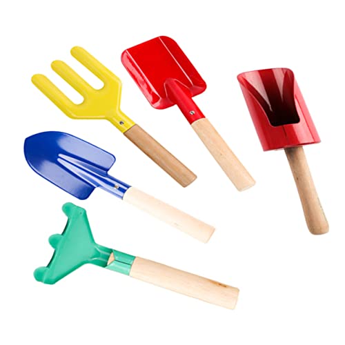 CLISPEED 5 Stück Teiliges Gartenset aus Holz Schaufel Rechen und Forke für Kleine Hände zum der Gartenarbeit und Natur Geschenkidee CLISPEED 5 Stück Teiliges Gartenset aus Holz Schaufel Rechen und Forke für Kleine Hände zum der Gartenarbeit und Natur Geschenkidee von CLISPEED