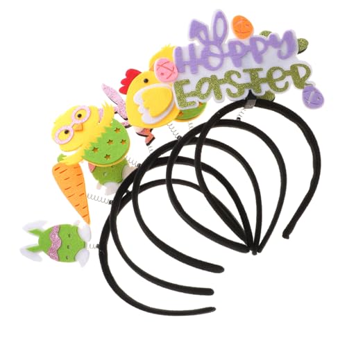 CLISPEED 5 Stück Teiliges Haarreifen mit Niedlichen Hasenohren und Karottenmotiven Leichtes Langlebiges Material Festlicher Haarschmuck für Mädchen für Osterparty und Kostüm von CLISPEED