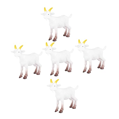 CLISPEED Ziegenmodell aus PVC Simulationsziegendekor 5 Stück Tierornament für Bauernhof Dekoration Entzückendes Deko Spielzeug von CLISPEED