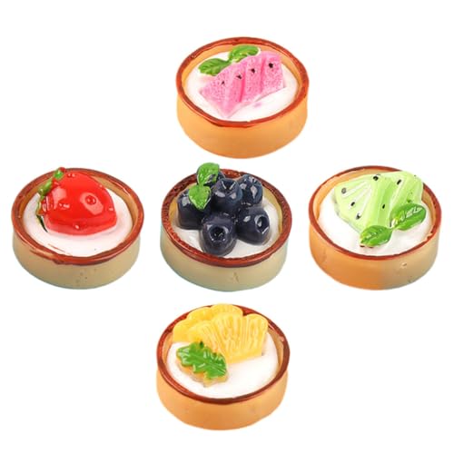 CLISPEED 5 Stück Teiliges Miniatur Künstliche Obst Torte Dekoration Resin Deko für Zuhause Küche Shop Restaurant und Fotografie Requisiten von CLISPEED
