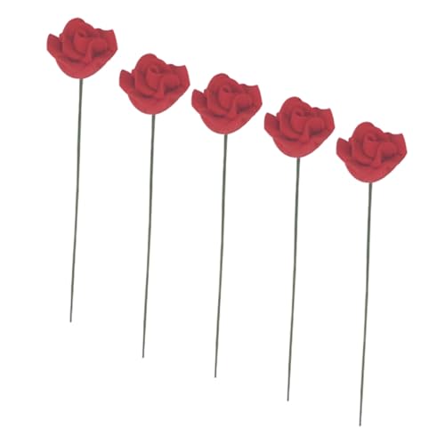 CLISPEED 5 Stück Teiliges Miniatur Rosenblüten Realistische Künstliche Blumen für Puppenhaus Dekoration Miniatur Landschaft Ornament Geeignet für Sandtisch Modell und DIY Micro Landschaft von CLISPEED