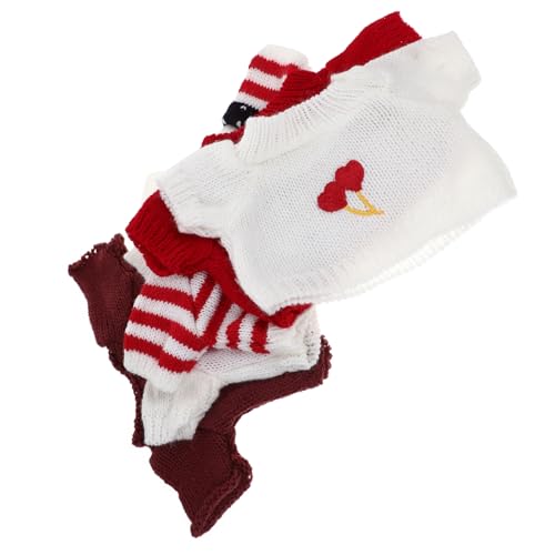 CLISPEED 5 Stück Teiliges Plüschpuppen Kleidung Weiche Bären Pullover Puppenkostüm für Kuscheltier Outfits Ersatzkleidung Niedliche Puppenaccessoires von CLISPEED