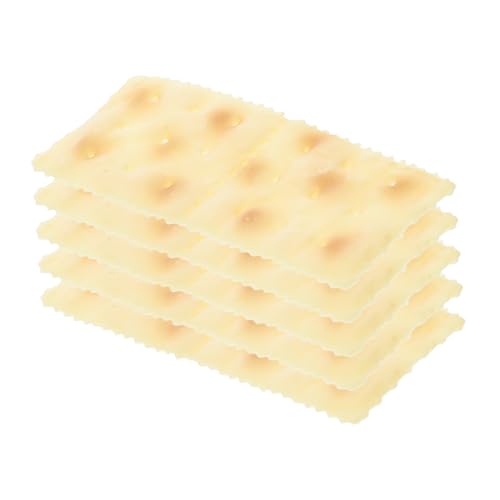 CLISPEED 5 Stück Teiliges Realistische Soda Cracker Modelle Detailgetreue PVC Kunstkekse für Küchen Dekoration Food Styling und Fotografie Requisiten Kompakt und Vielseitig Einsetzbar von CLISPEED