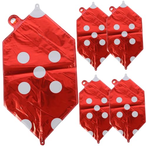CLISPEED 5 Stück Würfel Luftballons aus Aluminiumfolie Rote Deko Würfel Party Dekoration für Mottoparty Las Vegas Spielabend und Festliche Feierlichkeiten von CLISPEED