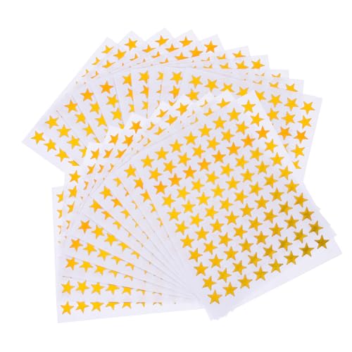 CLISPEED 50 Blatt Belohnungsaufkleber Goldener Sternaufkleber Vorschulkinder Für Vinyl Kleine Sternaufkleber Mini-Aufkleber Aufkleber Sterne Funkelnd Aufkleber Winzig Kindergarten von CLISPEED