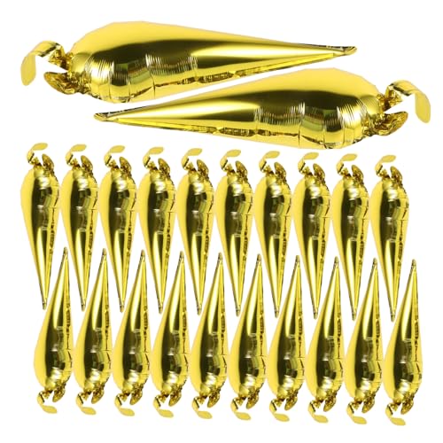 CLISPEED 50 Stück Goldene Aluminiumfolie Sternballons Große Konische Partydeko Kindergeburtstag Shower Hochzeit Abschlussfeier Robuste Folienballons von CLISPEED