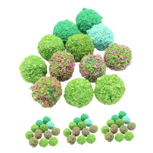 CLISPEED 50 Stück Teiliges Dekorative Mikro Landschaft Pflanzenbälle Simulierte Blumenbüschel Langlebige Miniatur grünpflanzen für Architekturmodelle Sandtische Mini gärten und von CLISPEED