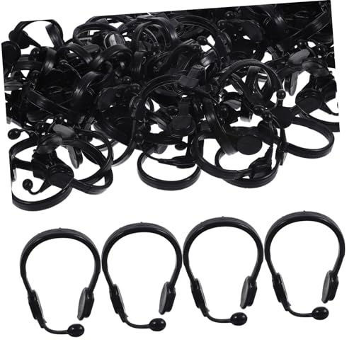 CLISPEED 50 Stück Teiliges Miniatur Puppen Headset Mikrofon aus Kunststoff Leichte DIY Puppenhaus Dekoration Kreative Kopfhörer Requisiten für Verkleiden von CLISPEED