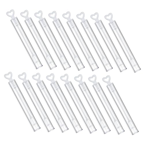 CLISPEED 50 Stück Teiliges Transparentes Seifenblasen Stab Leere Flaschen für Seifenblasenlösung Lustiger Blasenspielzeug für Hochzeiten und Partys von CLISPEED