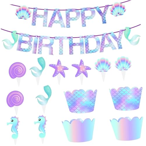 CLISPEED 51 Stück Teiliges Meerjungfrau Kuchen Deko mit Bunten Cupcake Wrappers und Toppern Papiermaterial für Geburtstagsfeier Kreative Meerjungfrauen Motive Vielseitig Einsetzbar Sicher CLISPEED 51 Stück Teiliges Meerjungfrau Kuchen Deko mit Bunten Cupcake Wrappers und Toppern Papiermaterial für Geburtstagsfeier Kreative Meerjungfrauen Motive Vielseitig Einsetzbar Sicher von CLISPEED