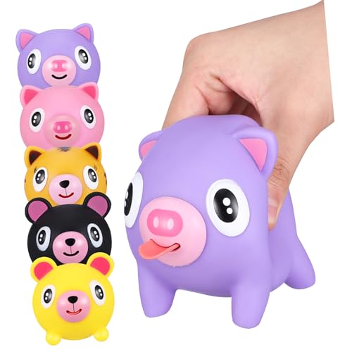 CLISPEED 5stücke Squeeze Lustige Dehnbare Schweinchen Und Tierfiguren Für Stressabbau Und Entspannung Für von CLISPEED
