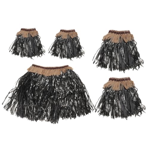 CLISPEED 5stücke Teiliges Hawaiianisches Grasrock-set Für Damen Elastische Armbänder Und Beinstreifen Kostüm-accessoires Für Luau-partys Und Tropische Veranstaltungen Schwarz CLISPEED 5stücke Teiliges Hawaiianisches Grasrock-set Für Damen Elastische Armbänder Und Beinstreifen Kostüm-accessoires Für Luau-partys Und Tropische Veranstaltungen Schwarz von CLISPEED