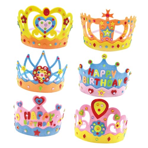 CLISPEED 6 Satz Teiliges DIY Krone Bastelset Kreative Prinzessin Partyhüte Stabile Geburtstagskrone in Blau Rosa Gelb und Orange Handgefertigte Formstabile Kronen für Unvergessliche Feiern CLISPEED 6 Satz Teiliges DIY Krone Bastelset Kreative Prinzessin Partyhüte Stabile Geburtstagskrone in Blau Rosa Gelb und Orange Handgefertigte Formstabile Kronen für Unvergessliche Feiern von CLISPEED