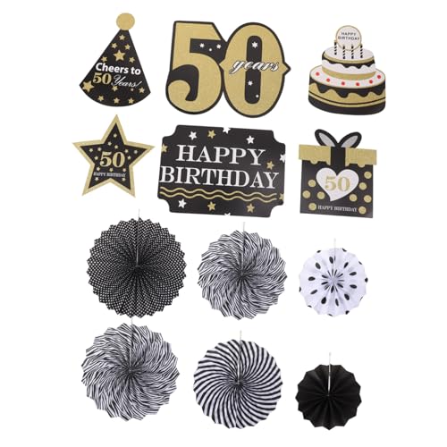 CLISPEED 6 Stück Geburtstagsdekoration Papierfächer Geburtstag Schwarz Hängend Decken und Wanddeko für Party CLISPEED 6 Stück Geburtstagsdekoration Papierfächer Geburtstag Schwarz Hängend Decken und Wanddeko für Party von CLISPEED