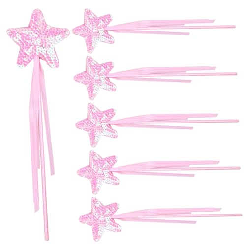 CLISPEED 6 Stück Glitzer Zauberstäbe mit Sternform Rosa Feenstäbe für Kindergeburtstag Cosplay Partydeko und Fantasievolles Rollenspiel CLISPEED 6 Stück Glitzer Zauberstäbe mit Sternform Rosa Feenstäbe für Kindergeburtstag Cosplay Partydeko und Fantasievolles Rollenspiel von CLISPEED