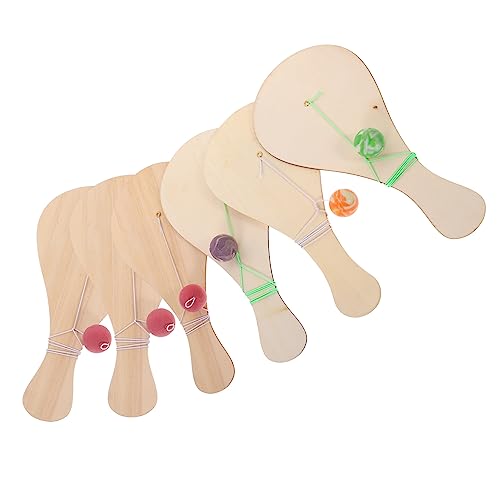 CLISPEED 6 Stück Holzschläger Paddleball bastelset Kid Toys spielsachen für draußen Kinderhandwerk Kinderball Party Kinderspiele drinnen Paddelball paddeln hölzern Beige CLISPEED 6 Stück Holzschläger Paddleball bastelset Kid Toys spielsachen für draußen Kinderhandwerk Kinderball Party Kinderspiele drinnen Paddelball paddeln hölzern Beige von CLISPEED
