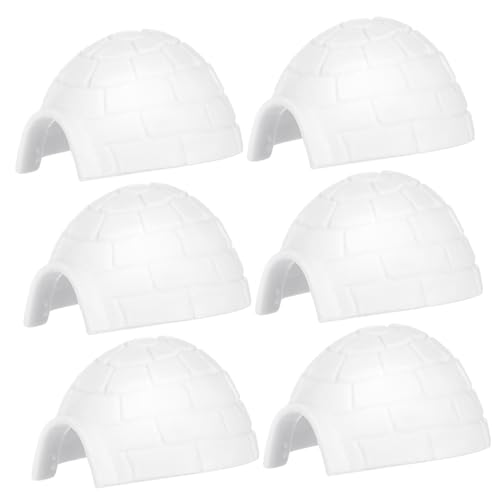 CLISPEED 6 Stück Iglu-Modellspielzeug winzig Mädchen Winterspielzeug Miniatur-Iglu-Figur Puppenhaus Iglu Outdoor Miniatur-Winterfiguren kleine Figuren Rentierfigur Plastik Weiß von CLISPEED
