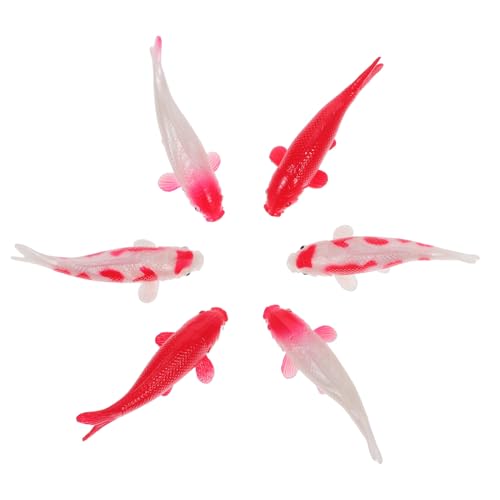 CLISPEED 6 Stück Miniatur Koi Fischfiguren Realistische Künstliche Goldfische für Aquarien Dekoration Widerstandsfähige und Farbechte Ornamente für Garten und Heimdekoration von CLISPEED