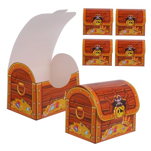 CLISPEED 6 Stück Piraten Schatztruhe Geschenkbox mit Deckel Süßigkeitenbehälter für Kindergeburtstag Halloween Party für Süßigkeiten Kekse Schmuck Praktische Mitgebselbox CLISPEED 6 Stück Piraten Schatztruhe Geschenkbox mit Deckel Süßigkeitenbehälter für Kindergeburtstag Halloween Party für Süßigkeiten Kekse Schmuck Praktische Mitgebselbox von CLISPEED