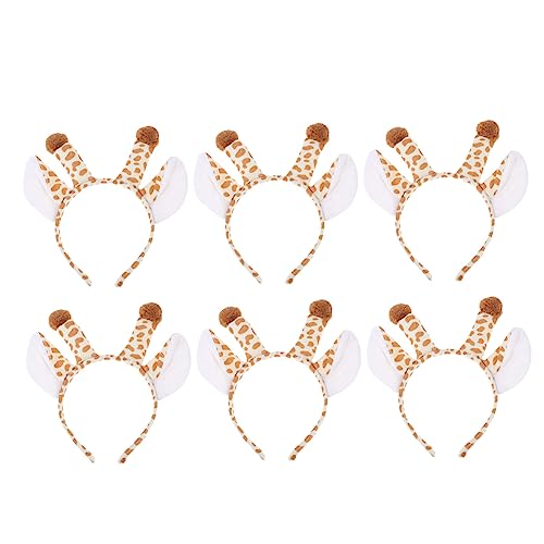 CLISPEED 6 Stück Plüsch Stirnband Schwein Giraffenkostüm für Unisex Haarband aus Kuhhorn Tierstirnband kuscheltier haarschmuck Mädchenhaarreiber lustiges Stirnband Haarreferenz Stoff von CLISPEED