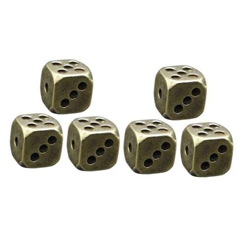 CLISPEED 6 Stück Retro -Würfel Spiel Party Tragbare Metall -Würfe Messing CLISPEED 6 Stück Retro -Würfel Spiel Party Tragbare Metall -Würfe Messing von CLISPEED