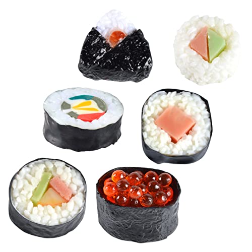 CLISPEED 6 Stück Sushi -Modellrequisiten künstliches Sushi simulieren Sushi-Hersteller lebensechtes Essen Dein realistisch aussehendes Sushi Model Display künstliche Lebensmittel Sushi PVC CLISPEED 6 Stück Sushi -Modellrequisiten künstliches Sushi simulieren Sushi-Hersteller lebensechtes Essen Dein realistisch aussehendes Sushi Model Display künstliche Lebensmittel Sushi PVC von CLISPEED