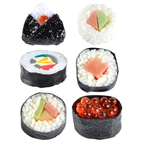 CLISPEED 6 Stück Sushi -modellrequisiten Realistische Falsche Sushi Simulieren Gefälscht Sushi-Roller Künstliches Sushi Fälschung Party Lebensechtes Essen Sehen Sushi -Figur Klein Kind PVC CLISPEED 6 Stück Sushi -modellrequisiten Realistische Falsche Sushi Simulieren Gefälscht Sushi-Roller Künstliches Sushi Fälschung Party Lebensechtes Essen Sehen Sushi -Figur Klein Kind PVC von CLISPEED