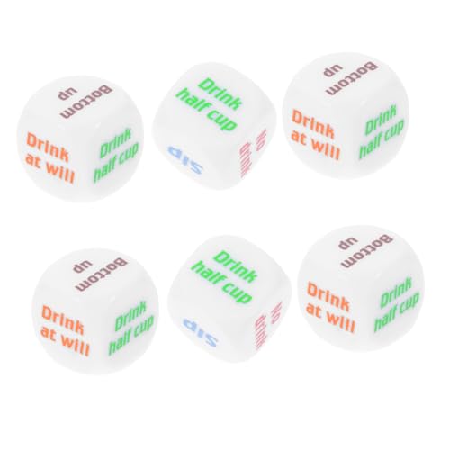 CLISPEED 6 Stück Teiliges Acryl trinkwürfel Erwachsene Robust und Langlebig für Partyspiele Ktv Bars und Gesellige Runden mit Freunden und Familie Einzigartiges Würfelspiel für Mehr Spaß von CLISPEED