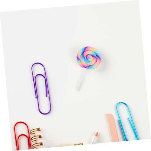 CLISPEED 6 Stück Teiliges Bunte Weiche Knetmasse Lutscher Charms Realistische Fake Candy Deko für DIY Basteln Sichere Soft Clay Anhänger in Regenbogenfarben Zubehör für Partys und Kreative von CLISPEED