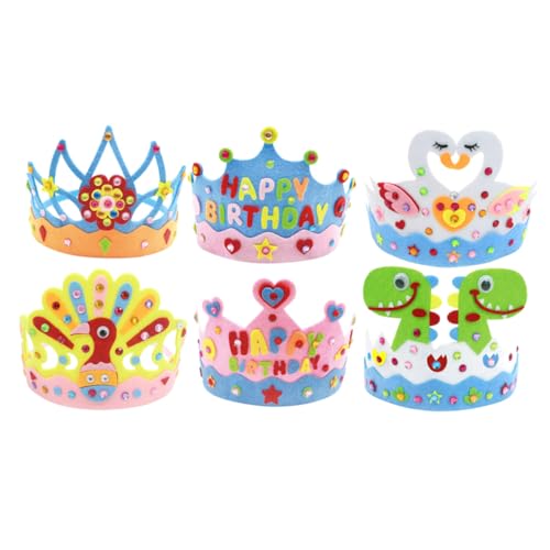 CLISPEED 6 Stück Teiliges DIY Kindergeburtstagskrone Bastelset aus Hautfreundlichem Filz Leichte Langlebige Kinderkronen mit Niedlichem Design für Party Fotorequisiten und Geschenkideen CLISPEED 6 Stück Teiliges DIY Kindergeburtstagskrone Bastelset aus Hautfreundlichem Filz Leichte Langlebige Kinderkronen mit Niedlichem Design für Party Fotorequisiten und Geschenkideen von CLISPEED