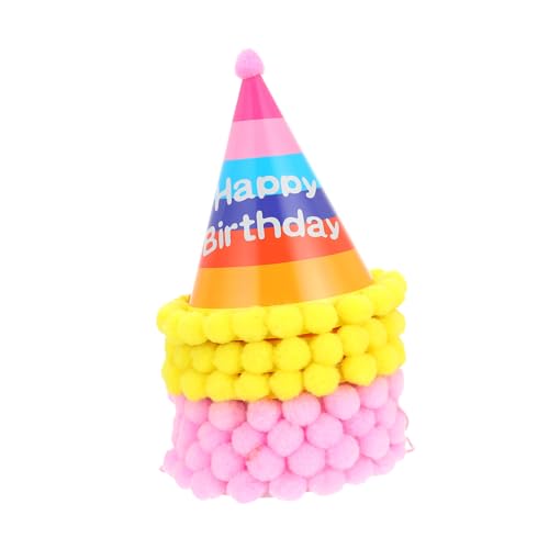 CLISPEED 6 Stück Teiliges Geburtstagspapierhut mit Farbenfrohen Kegeln und Weichen Pompons Leichte Partyhüte für Erwachsene Langlebig und Bequem für Geburtstagsfeiern Babyshowers und von CLISPEED