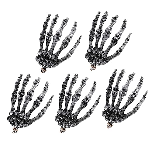 CLISPEED 6 Stück Teiliges Halloween Skelett Hand Requisiten Silberfarben Leicht und Kompakt für Party Dekoration Spukhaus Bühnenauftritt Geeignet Lebendige Grusel Atmosphäre von CLISPEED