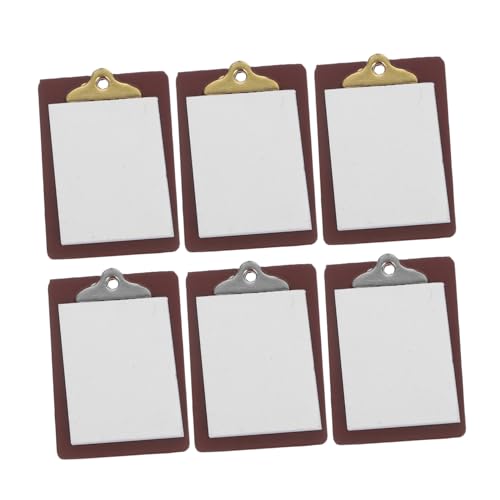 CLISPEED 6 Stück Teiliges Kleine Weiße Whiteboard Clipboards Realistische Schreibtafeln für Puppenhaus Deko Kreative Schreibunterlagen Vielseitige Bastel und Spielzubehör von CLISPEED