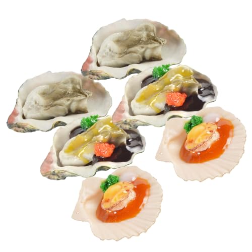 CLISPEED 6 Stück Teiliges Künstliches Austern Muschelmodell Realistische Meeresfrüchte Nachbildung Detailgetreu für Restaurantdekoration Food Display Fotorequisiten und Stranddeko CLISPEED 6 Stück Teiliges Künstliches Austern Muschelmodell Realistische Meeresfrüchte Nachbildung Detailgetreu für Restaurantdekoration Food Display Fotorequisiten und Stranddeko von CLISPEED