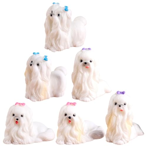 CLISPEED 6 Stück Teiliges Mini Hund Figuren Realistische Welpen Deko aus Resin für Mikro Landschaften Garten und Geschenkidee für CLISPEED 6 Stück Teiliges Mini Hund Figuren Realistische Welpen Deko aus Resin für Mikro Landschaften Garten und Geschenkidee für von CLISPEED