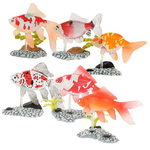 CLISPEED 6 Stück Teiliges Niedliche Goldfisch Figuren aus Robustem Kindersicheres Aquarium Deko Kompakte Miniatur Modelle für Kinderzimmer und Spielerisches Lernen von CLISPEED