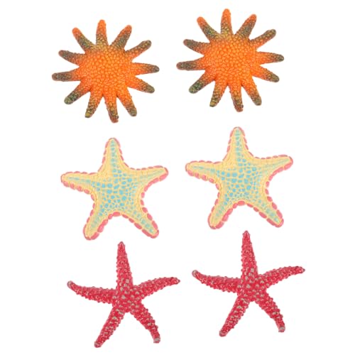 CLISPEED 6 Stück Teiliges Realistische Sea Star Figuren Tauchen Meer Tiere Pool Dekoration Sommerliches Lernspielzeug für Party deko von CLISPEED